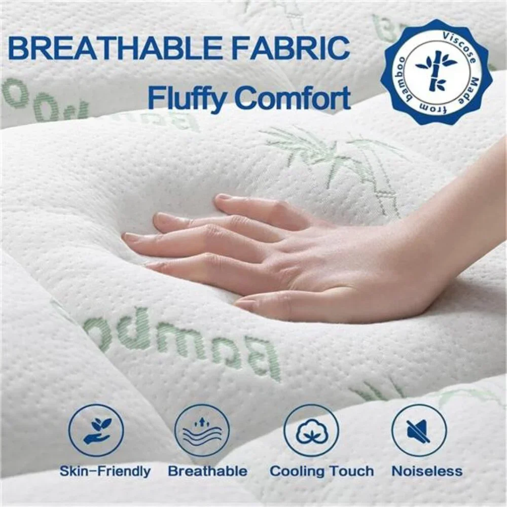 Mattress Topper King Size,Cooling ExtraThick Breathable Viscose Made from Bamboo